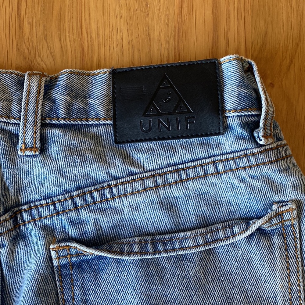 UNIF Vada Denim Shorts Distressed Cuffed - Picture 9 of 10
